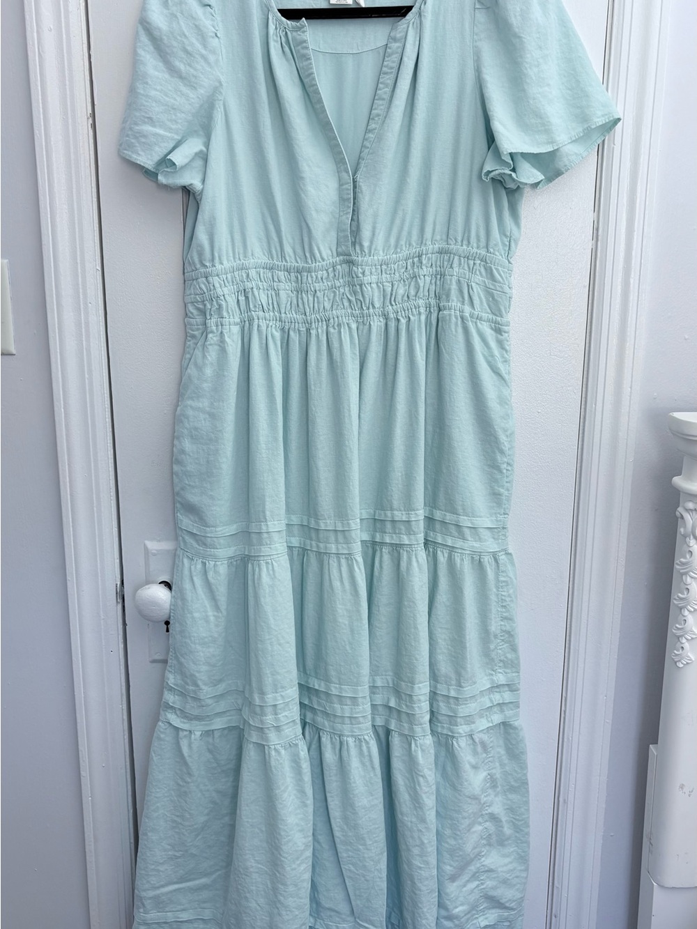 Anthropologie  Light Blue  V‑Neck Maxi Dress - Picture 2 of 13